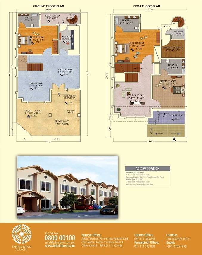 Floor Plan Of 125 Square Yards Bahria Homes Bahria Town Karachi Property 365